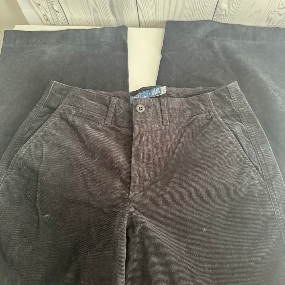 Polo Ralph Lauren Womens Corduroy Pants Black Size 6 Wide Leg